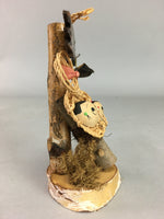 Japanese Kokeshi Doll Vtg Wooden Figurine Baby Face Kanji Brown KF276