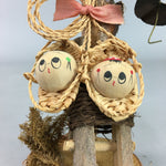 Japanese Kokeshi Doll Vtg Wooden Figurine Baby Face Kanji Brown KF276