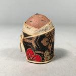 Japanese Kokeshi Doll Vtg Wooden Figurine Baby Swaddle Blanket Gold KF416