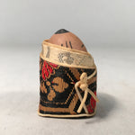 Japanese Kokeshi Doll Vtg Wooden Figurine Baby Swaddle Blanket Gold KF416