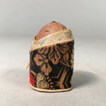 Japanese Kokeshi Doll Vtg Wooden Figurine Baby Swaddle Blanket Gold KF416