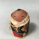 Japanese Kokeshi Doll Vtg Wooden Figurine Baby Swaddle Blanket Gold KF416