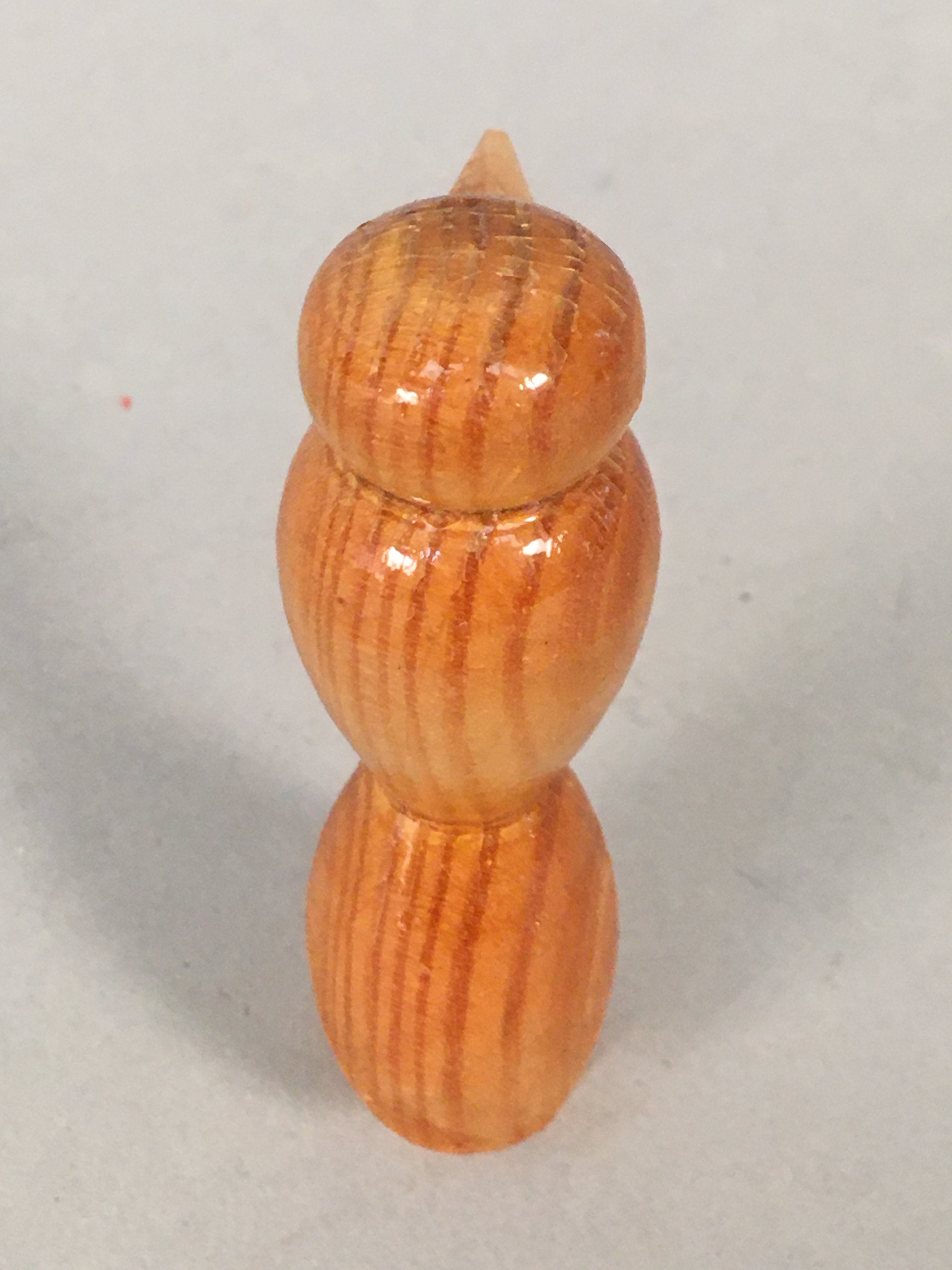 Japanese Kokeshi Doll Vtg Wooden Figurine Bird Woodpecker Brown KF499