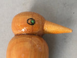 Japanese Kokeshi Doll Vtg Wooden Figurine Bird Woodpecker Brown KF499