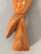 Japanese Kokeshi Doll Vtg Wooden Figurine Bird Woodpecker Brown KF499