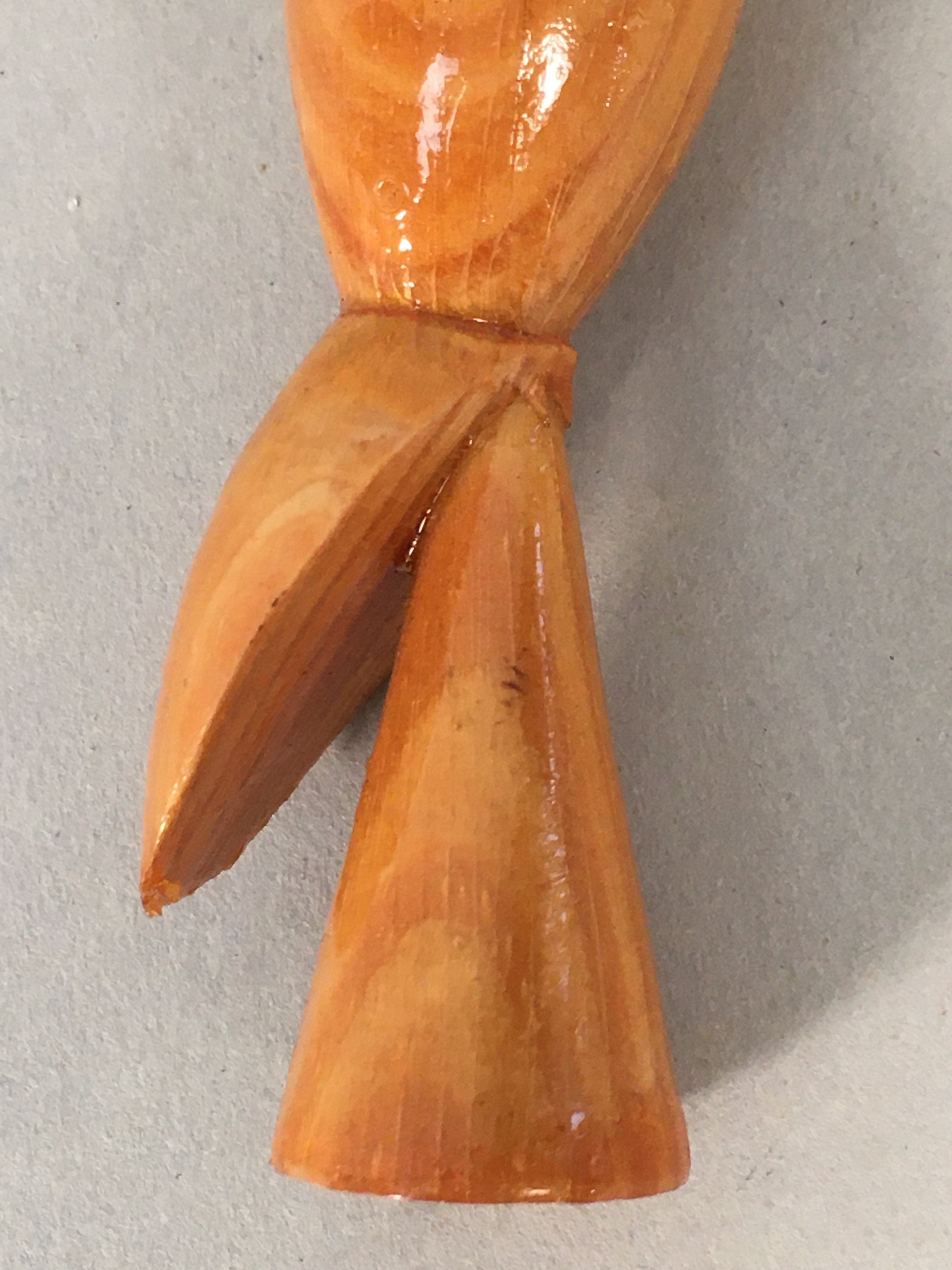 Japanese Kokeshi Doll Vtg Wooden Figurine Bird Woodpecker Brown KF499