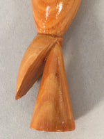 Japanese Kokeshi Doll Vtg Wooden Figurine Bird Woodpecker Brown KF499