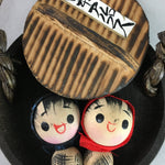 Japanese Kokeshi Doll Vtg Wooden Figurine Child Pot KF250