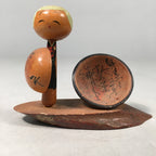 Japanese Kokeshi Doll Vtg Wooden Figurine Eiheiji Temple Shade Kanji Monk KF400