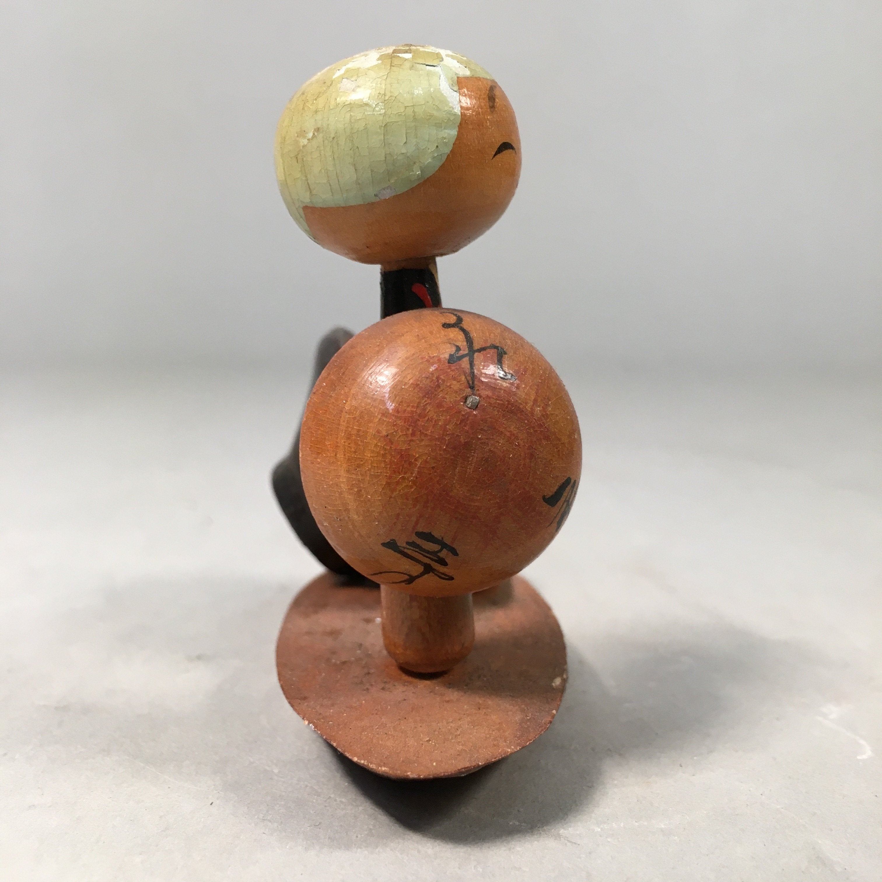 Japanese Kokeshi Doll Vtg Wooden Figurine Eiheiji Temple Shade Kanji Monk KF400