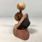 Japanese Kokeshi Doll Vtg Wooden Figurine Eiheiji Temple Shade Kanji Monk KF400