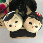 Japanese Kokeshi Doll Vtg Wooden Figurine Geta Clog Boy Girl Hot Spring KF275