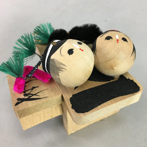 Japanese Kokeshi Doll Vtg Wooden Figurine Geta Clog Boy Girl Hot Spring KF275