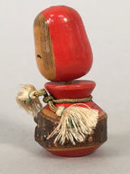 Japanese Kokeshi Doll Vtg Wooden Figurine Girl Child Red Hood Kid KF493