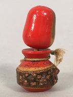 Japanese Kokeshi Doll Vtg Wooden Figurine Girl Child Red Hood Kid KF493