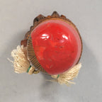 Japanese Kokeshi Doll Vtg Wooden Figurine Girl Child Red Hood Kid KF493
