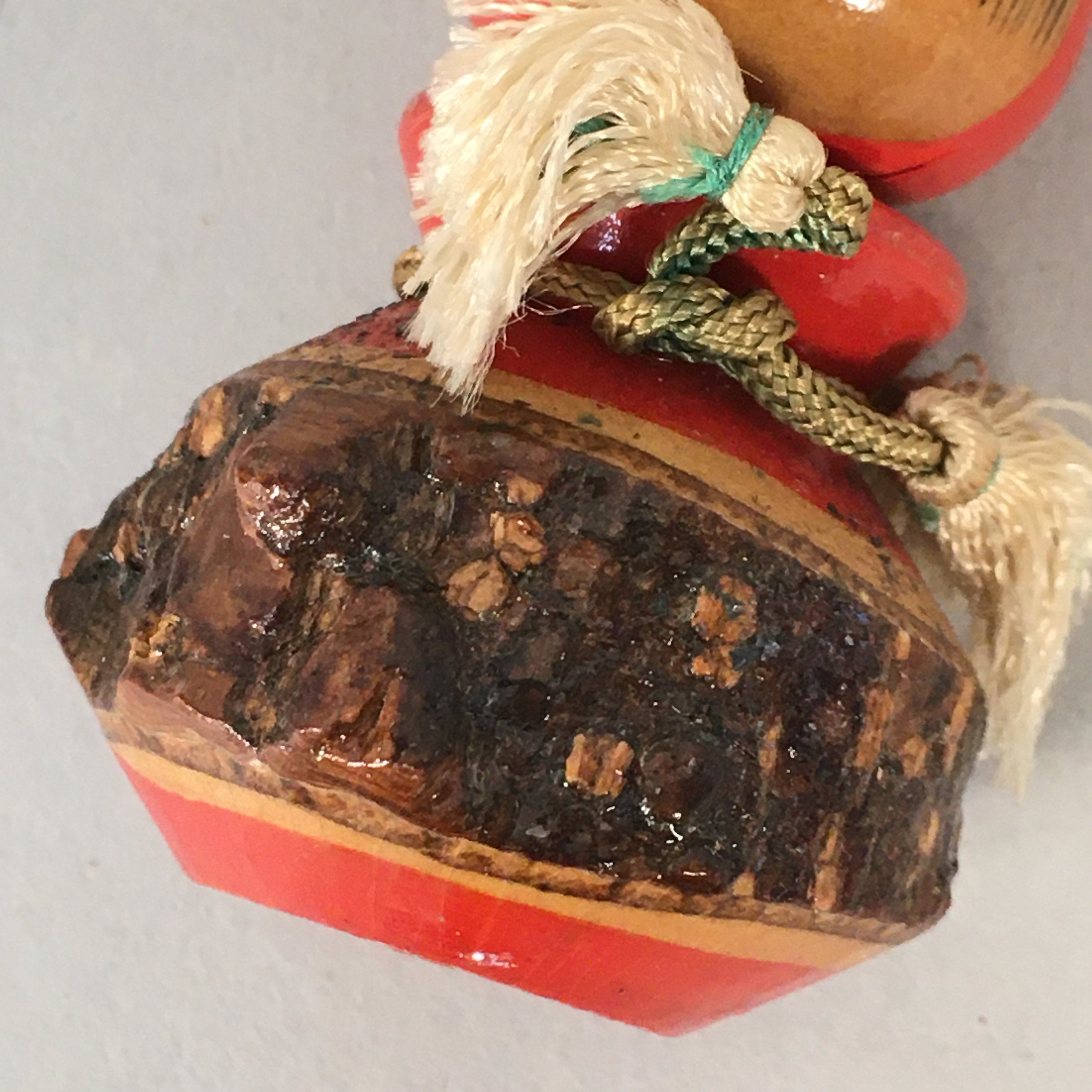 Japanese Kokeshi Doll Vtg Wooden Figurine Girl Child Red Hood Kid KF493