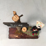 Japanese Kokeshi Doll Vtg Wooden Figurine Girl Fishing Tateshina Lake KF393