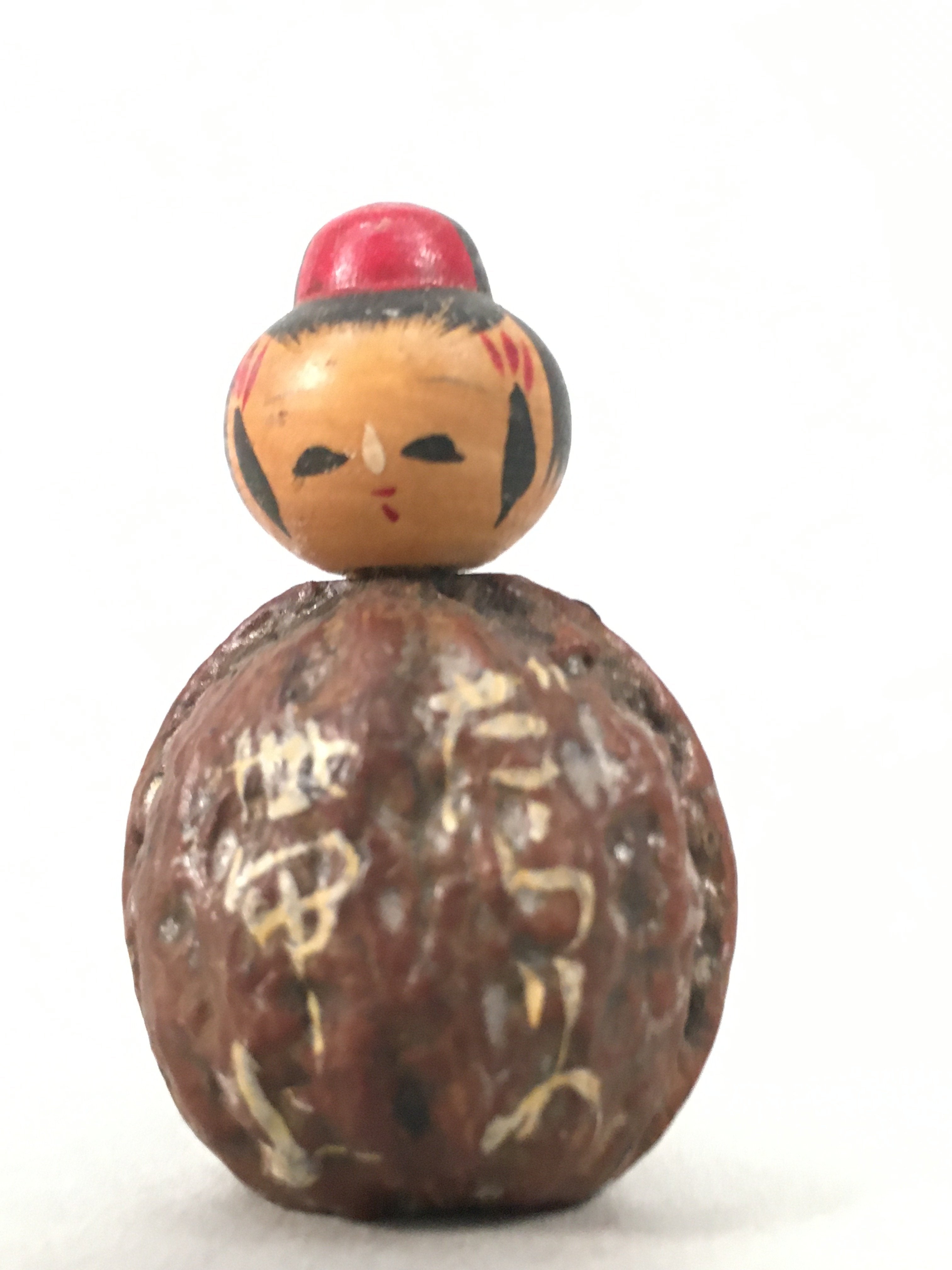 Japanese Kokeshi Doll Vtg Wooden Figurine Girl Kid Child Walnut Song Gion KF490
