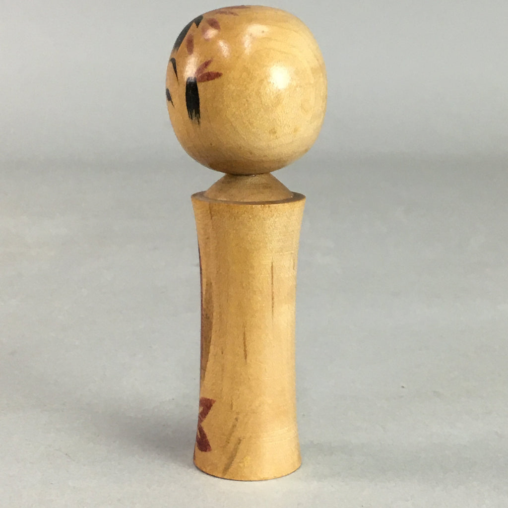 Japanese Kokeshi Doll Vtg Wooden Figurine Hand-Painted Flower Child KF296