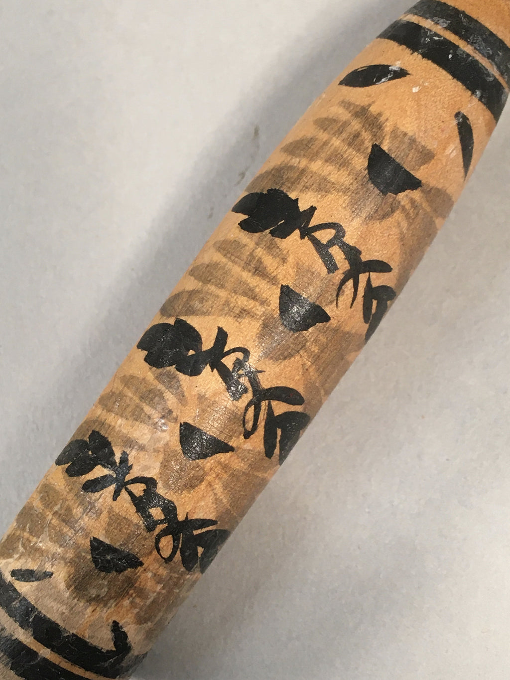 Japanese Kokeshi Doll Vtg Wooden Figurine Kid Child Black Shade KF449