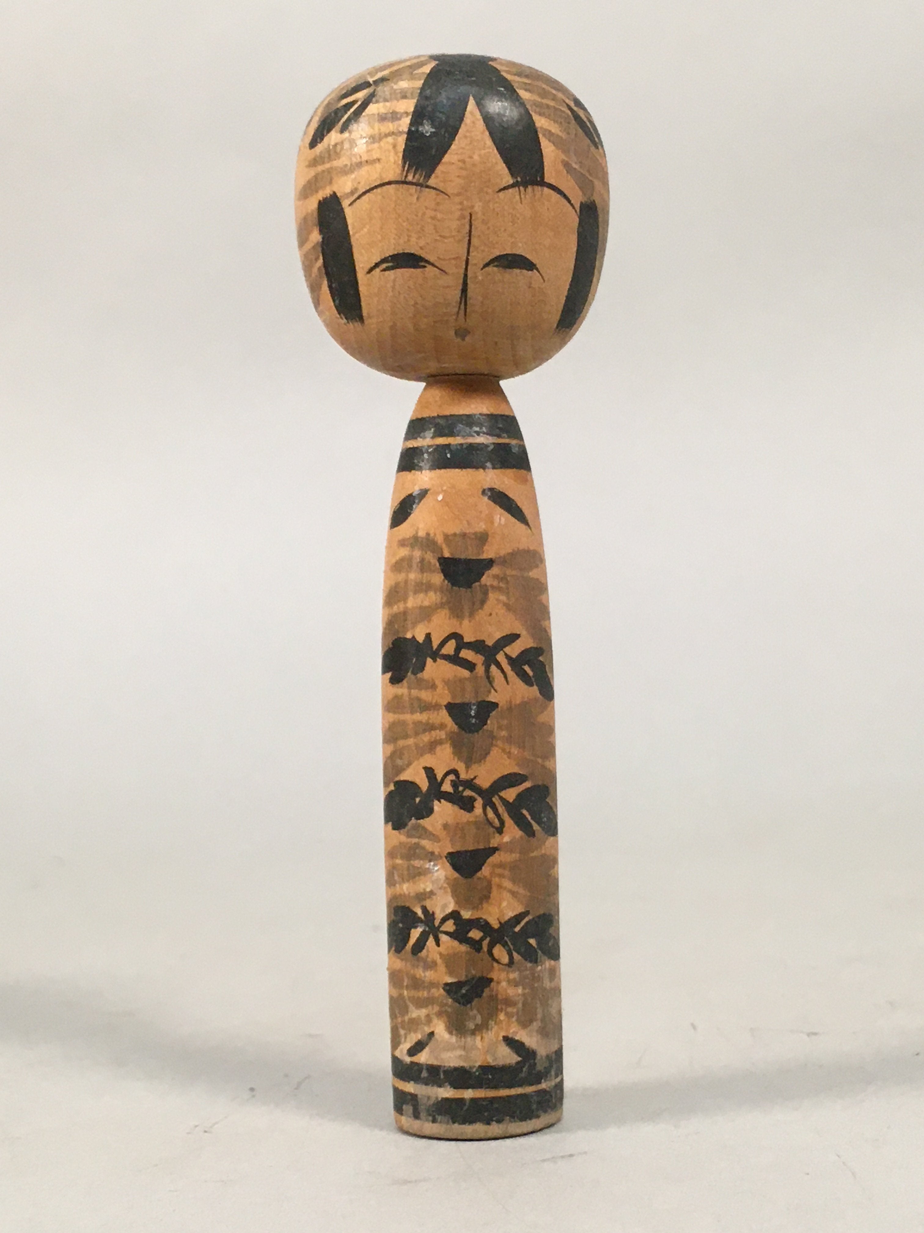 Japanese Kokeshi Doll Vtg Wooden Figurine Kid Child Black Shade KF449