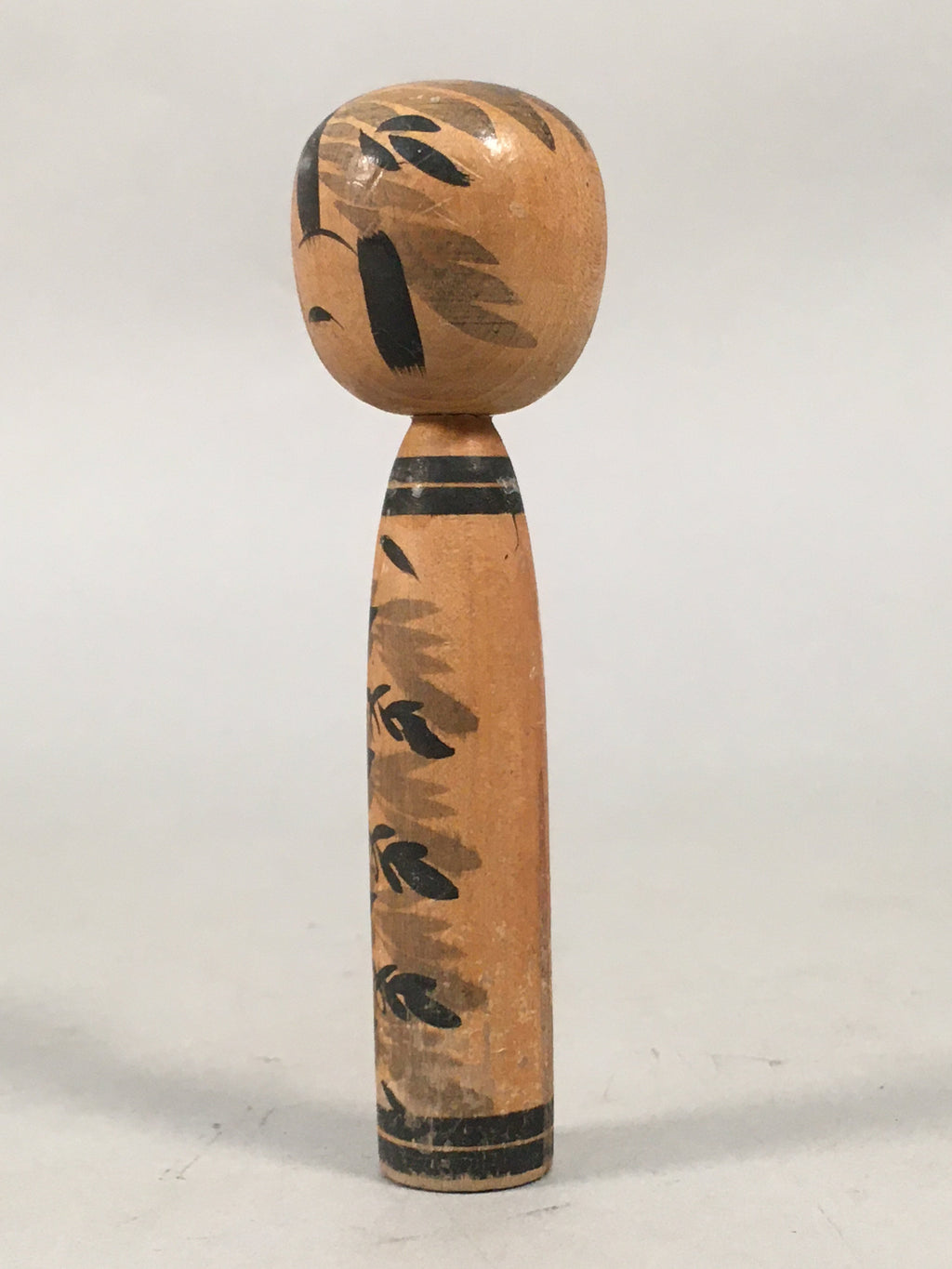 Japanese Kokeshi Doll Vtg Wooden Figurine Kid Child Black Shade KF449