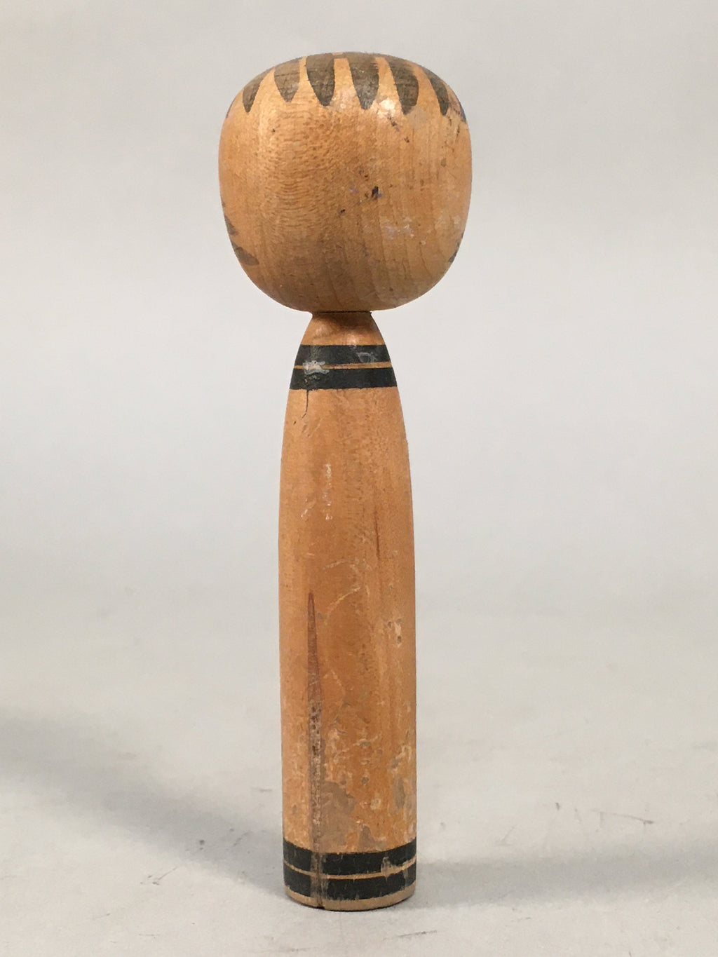 Japanese Kokeshi Doll Vtg Wooden Figurine Kid Child Black Shade KF449