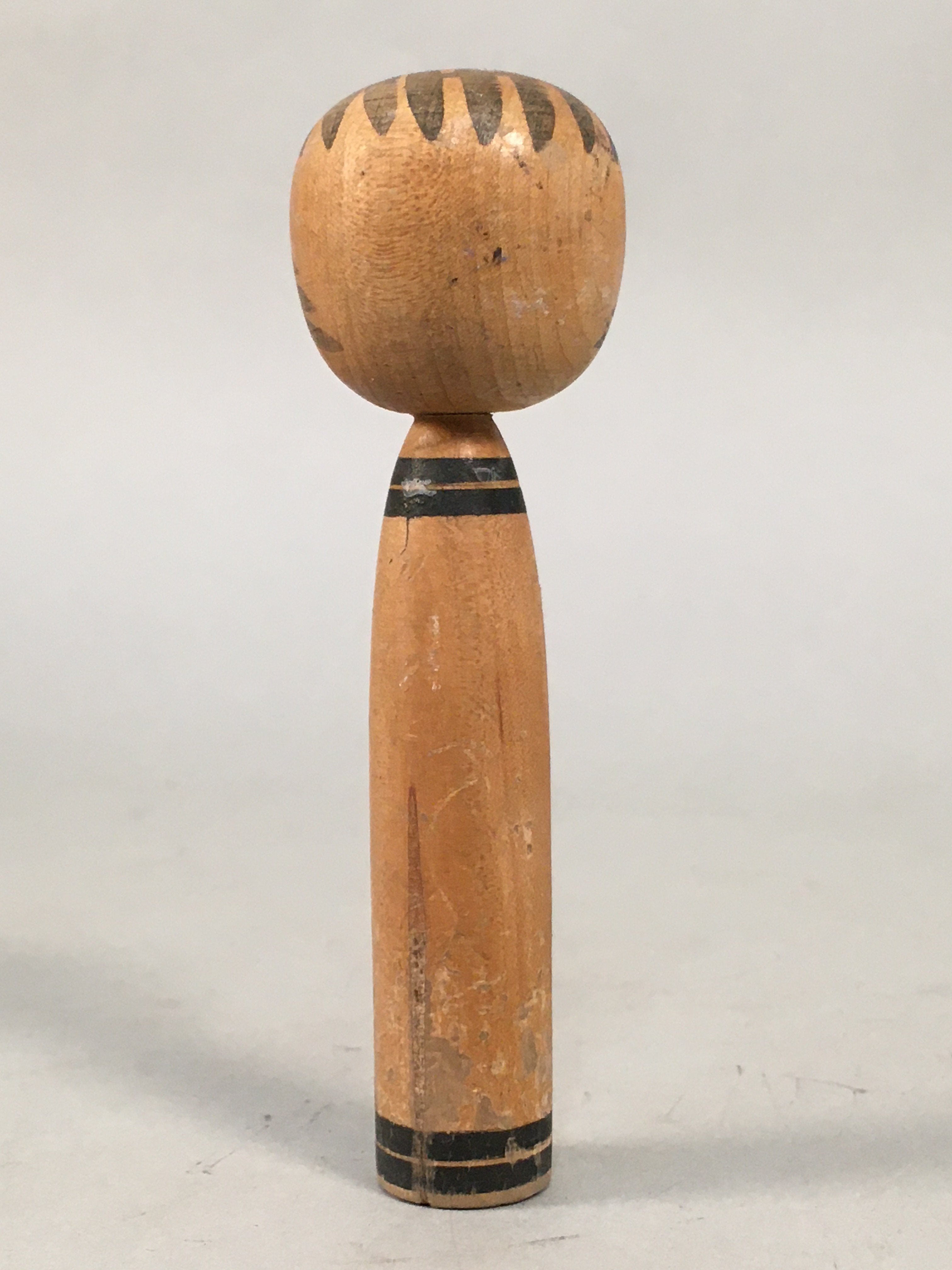 Japanese Kokeshi Doll Vtg Wooden Figurine Kid Child Black Shade KF449