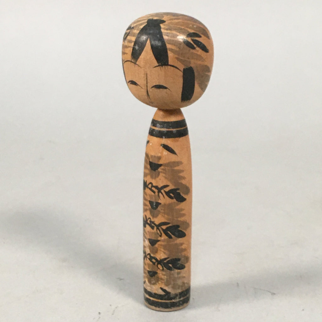 Japanese Kokeshi Doll Vtg Wooden Figurine Kid Child Black Shade KF449