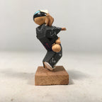 Japanese Kokeshi Doll Vtg Wooden Figurine Kimono Man Dance Festival KF379