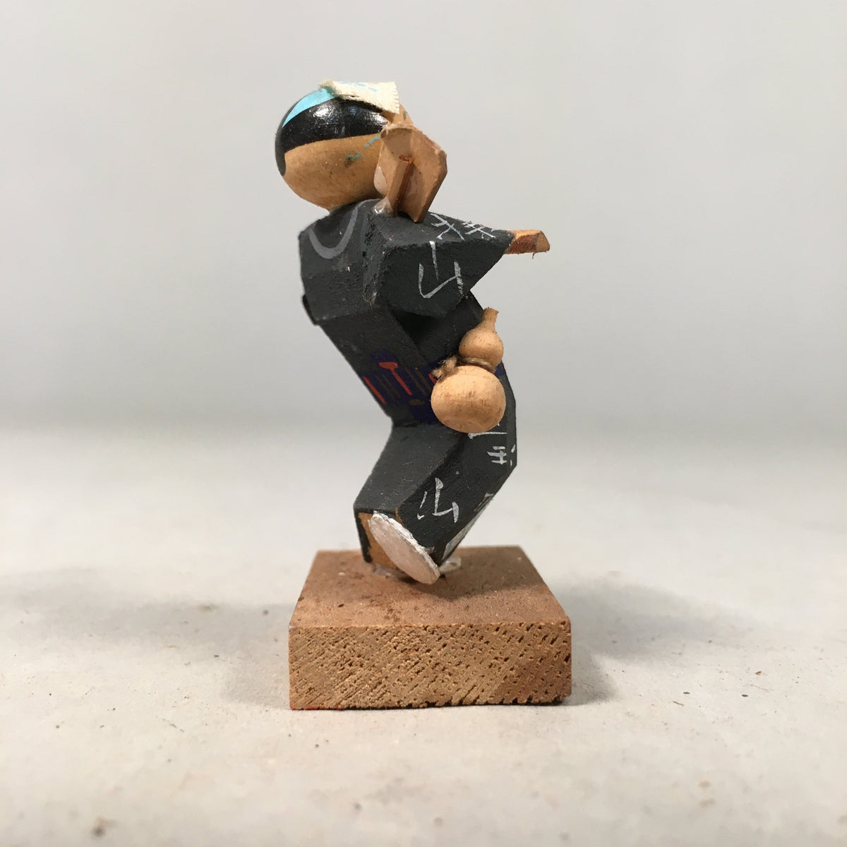 Japanese Kokeshi Doll Vtg Wooden Figurine Kimono Man Dance Festival KF379