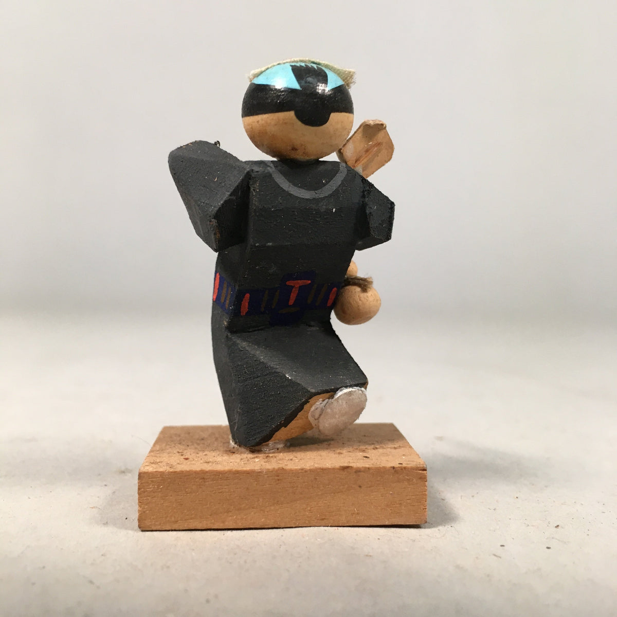 Japanese Kokeshi Doll Vtg Wooden Figurine Kimono Man Dance Festival KF379