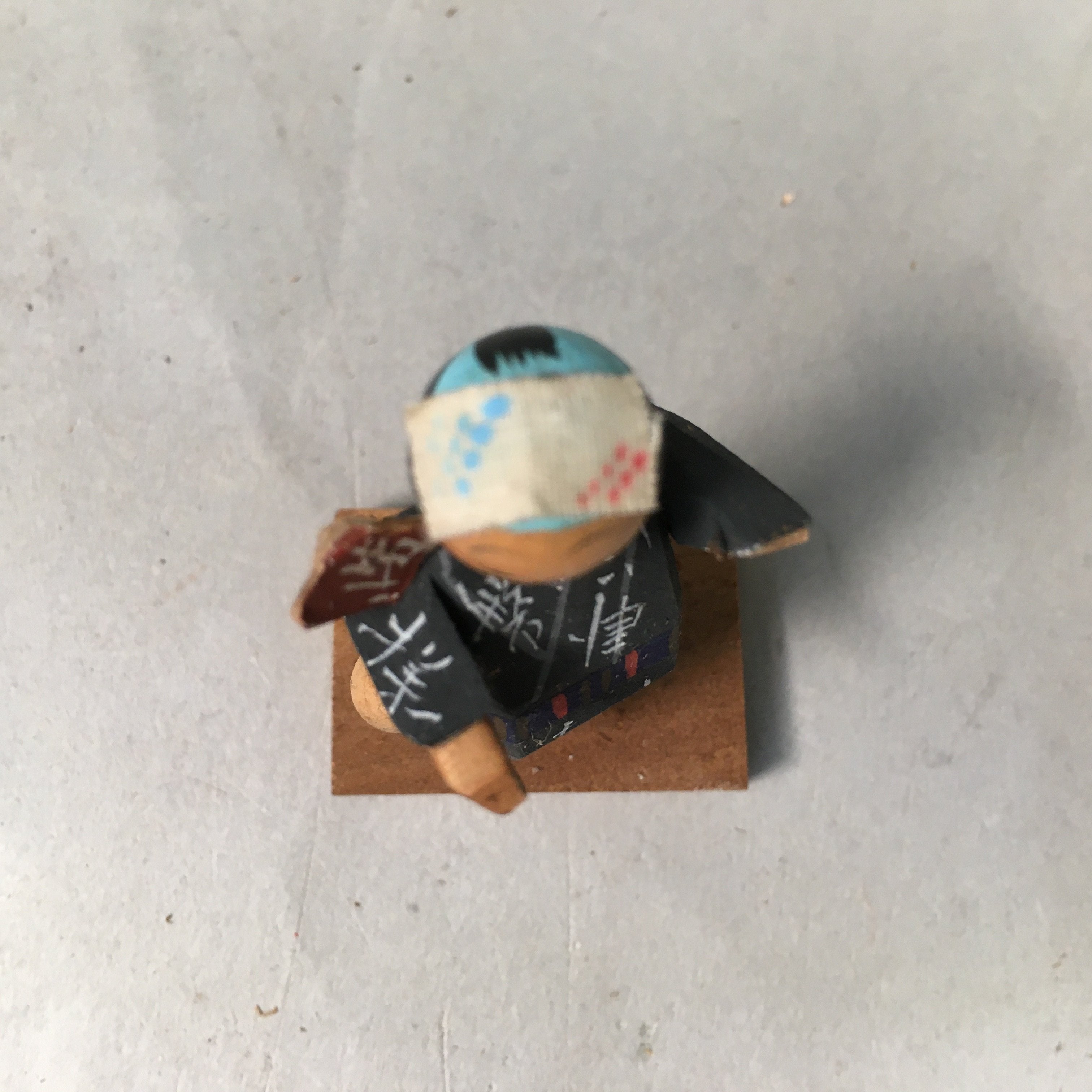 Japanese Kokeshi Doll Vtg Wooden Figurine Kimono Man Dance Festival KF379