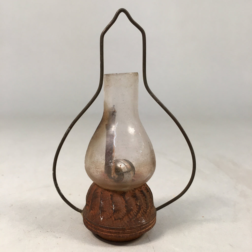 Japanese Kokeshi Doll Vtg Wooden Figurine Lamp Lantern Glass KF375