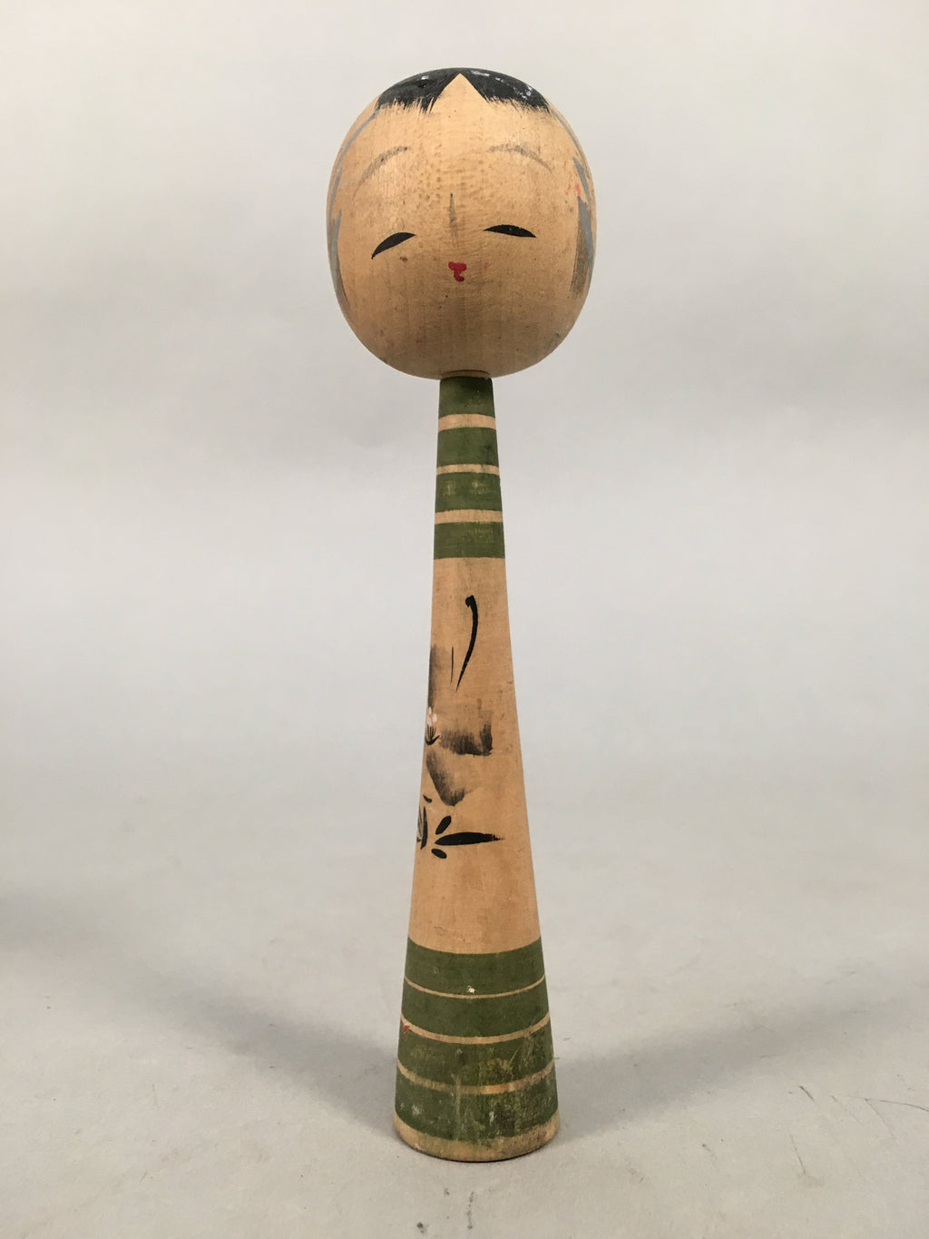 Japanese Kokeshi Doll Vtg Wooden Figurine Long Neck Slim Body Boy KF447