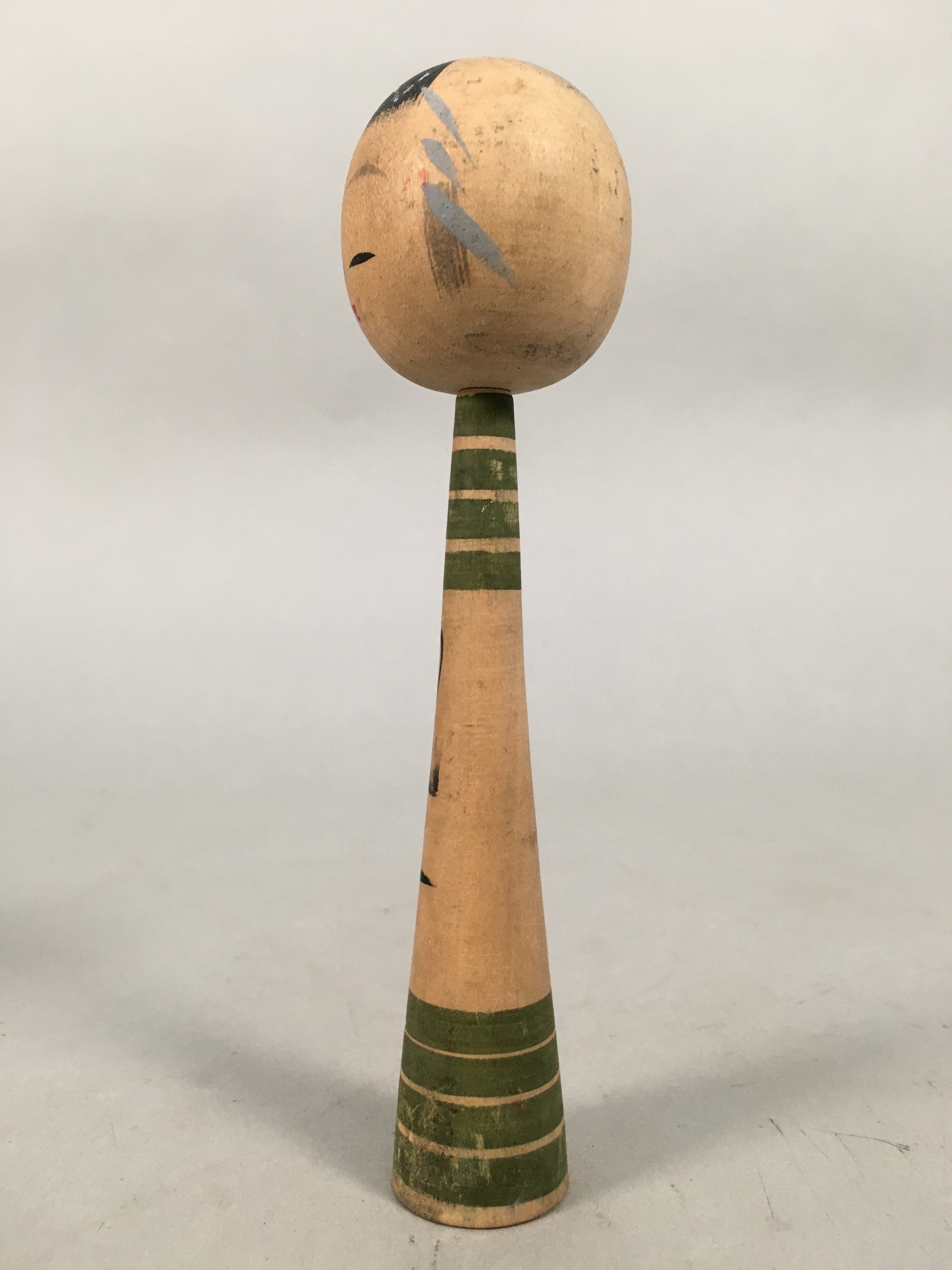 Japanese Kokeshi Doll Vtg Wooden Figurine Long Neck Slim Body Boy KF447