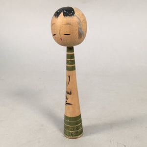 Japanese Kokeshi Doll Vtg Wooden Figurine Long Neck Slim Body Boy KF447
