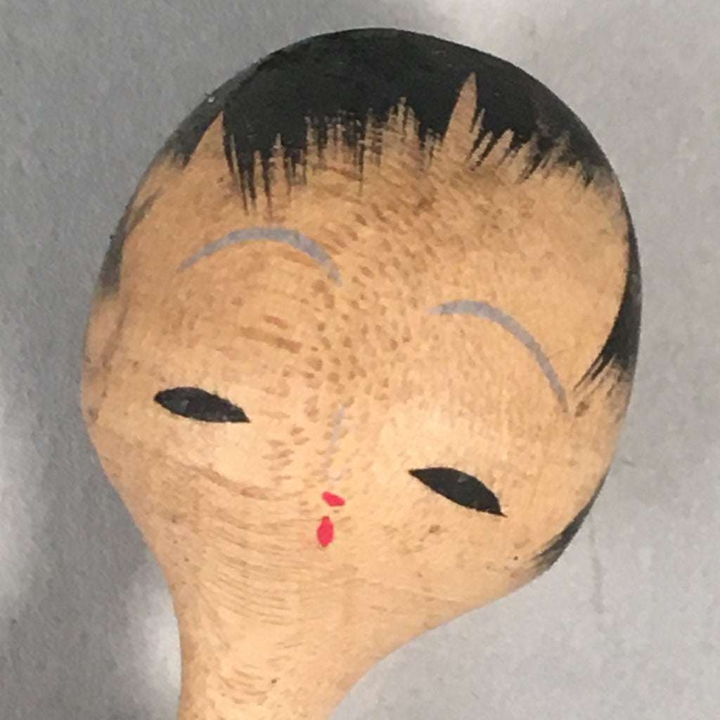 Japanese Kokeshi Doll Vtg Wooden Figurine Long Neck Tree Leaf KF452
