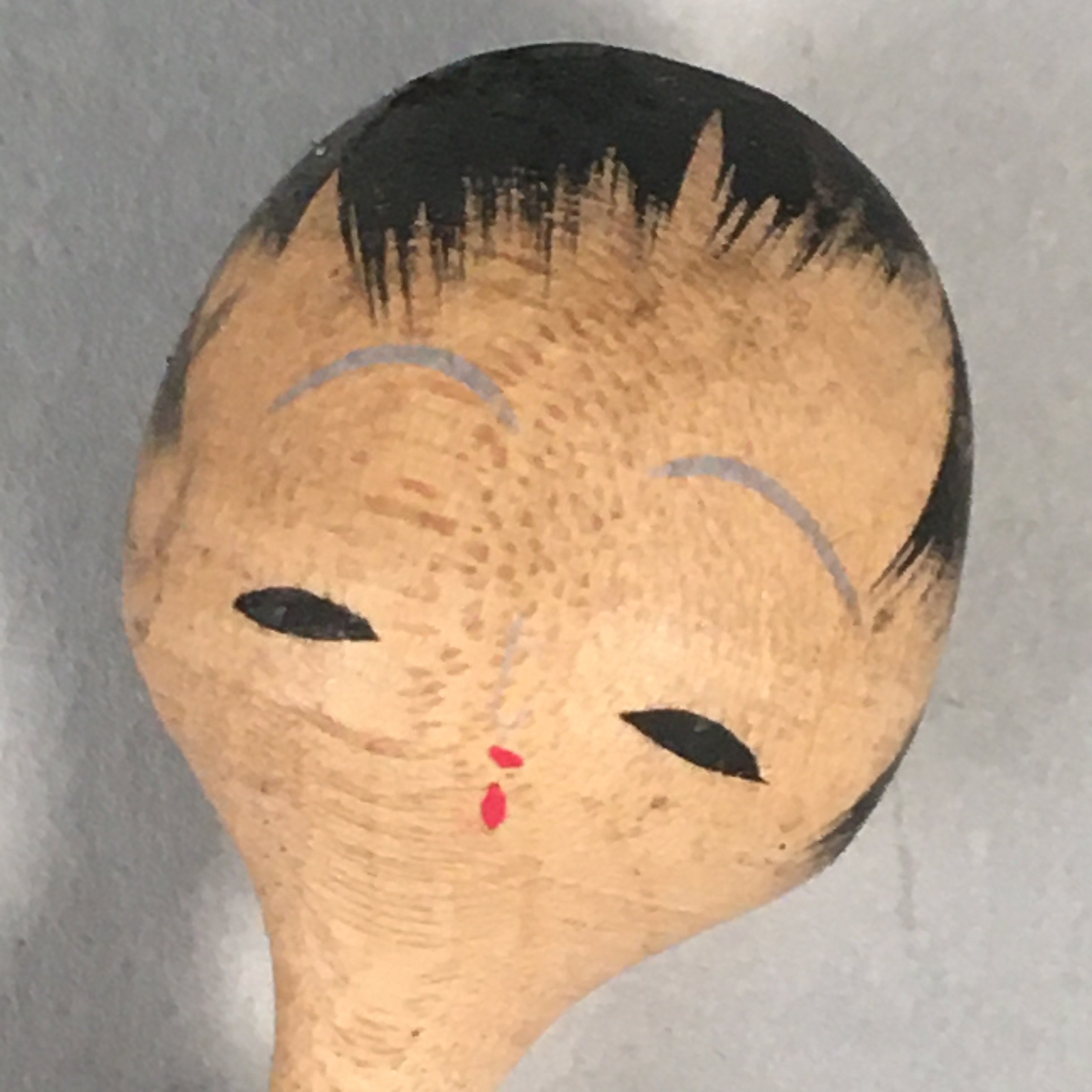 Japanese Kokeshi Doll Vtg Wooden Figurine Long Neck Tree Leaf KF452