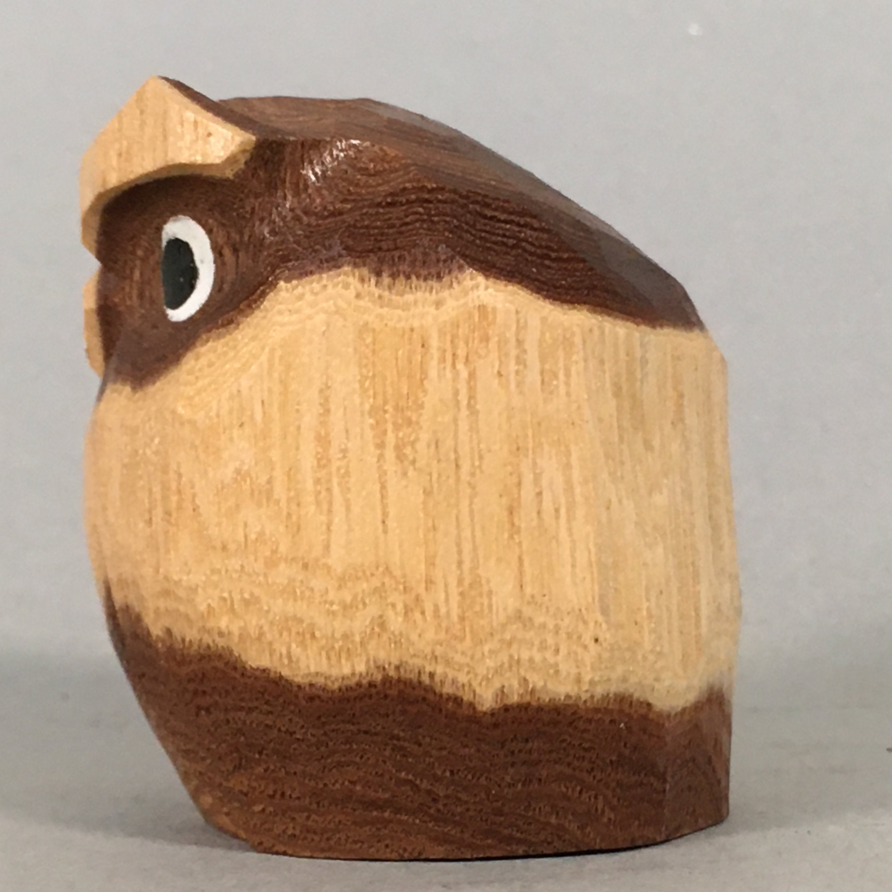 Japanese Kokeshi Doll Vtg Wooden Figurine Owl Bird Lucky Charm KF494