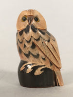Japanese Kokeshi Doll Vtg Wooden Figurine Owl Bird Lucky Charm KF496