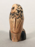 Japanese Kokeshi Doll Vtg Wooden Figurine Owl Bird Lucky Charm KF496