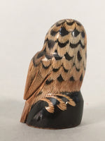 Japanese Kokeshi Doll Vtg Wooden Figurine Owl Bird Lucky Charm KF496