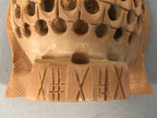 Japanese Kokeshi Doll Vtg Wooden Figurine Owl Bird Lucky Charm Lattice KF498
