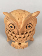 Japanese Kokeshi Doll Vtg Wooden Figurine Owl Bird Lucky Charm Lattice KF498