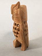 Japanese Kokeshi Doll Vtg Wooden Figurine Owl Bird Lucky Charm Lattice KF498