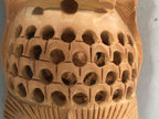 Japanese Kokeshi Doll Vtg Wooden Figurine Owl Bird Lucky Charm Lattice KF498