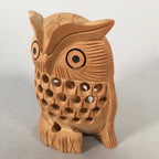 Japanese Kokeshi Doll Vtg Wooden Figurine Owl Bird Lucky Charm Lattice KF498