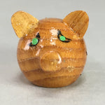 Japanese Kokeshi Doll Vtg Wooden Figurine Pig Animal Brown KF285